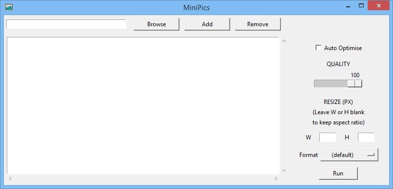 Image of the MiniPics Program Interface